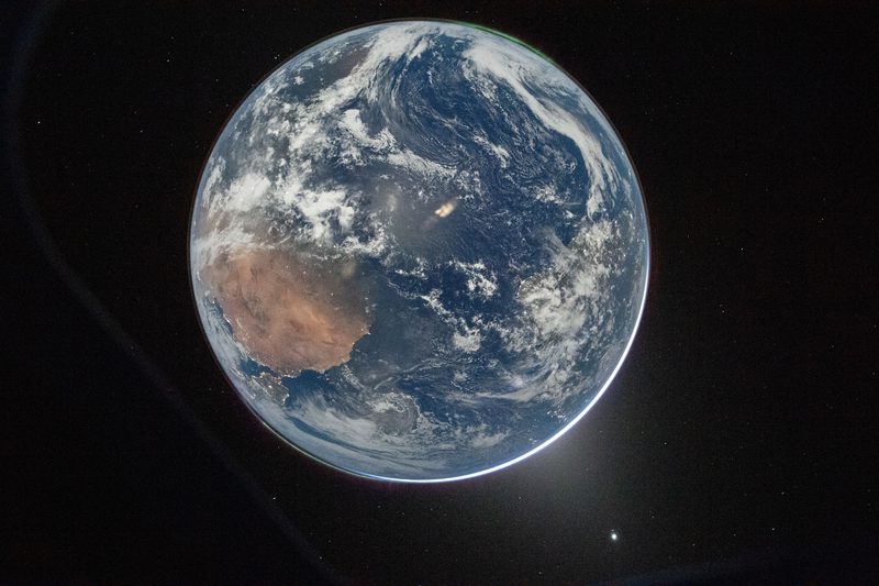 A view of Earth taken by NASA astronaut Reid Wiseman from the Orion spacecraft.