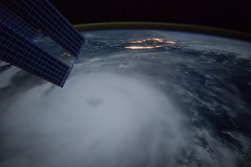 A view of Earth at night from International Space Station